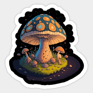 Colorful mushroom art simple Sticker